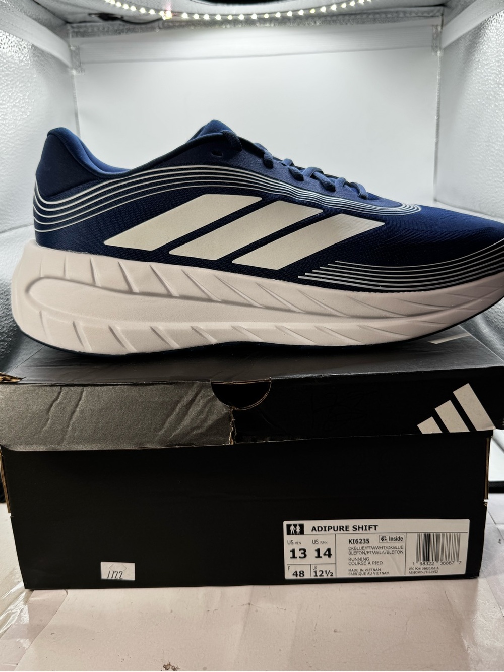 NIB Adidas Adipure Shift Running Shoes Dark Blue White - Men’s Size 13 / Women’s